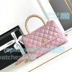 Replica Chane1 Pink Flap Women Bag with Top Handle Small Size